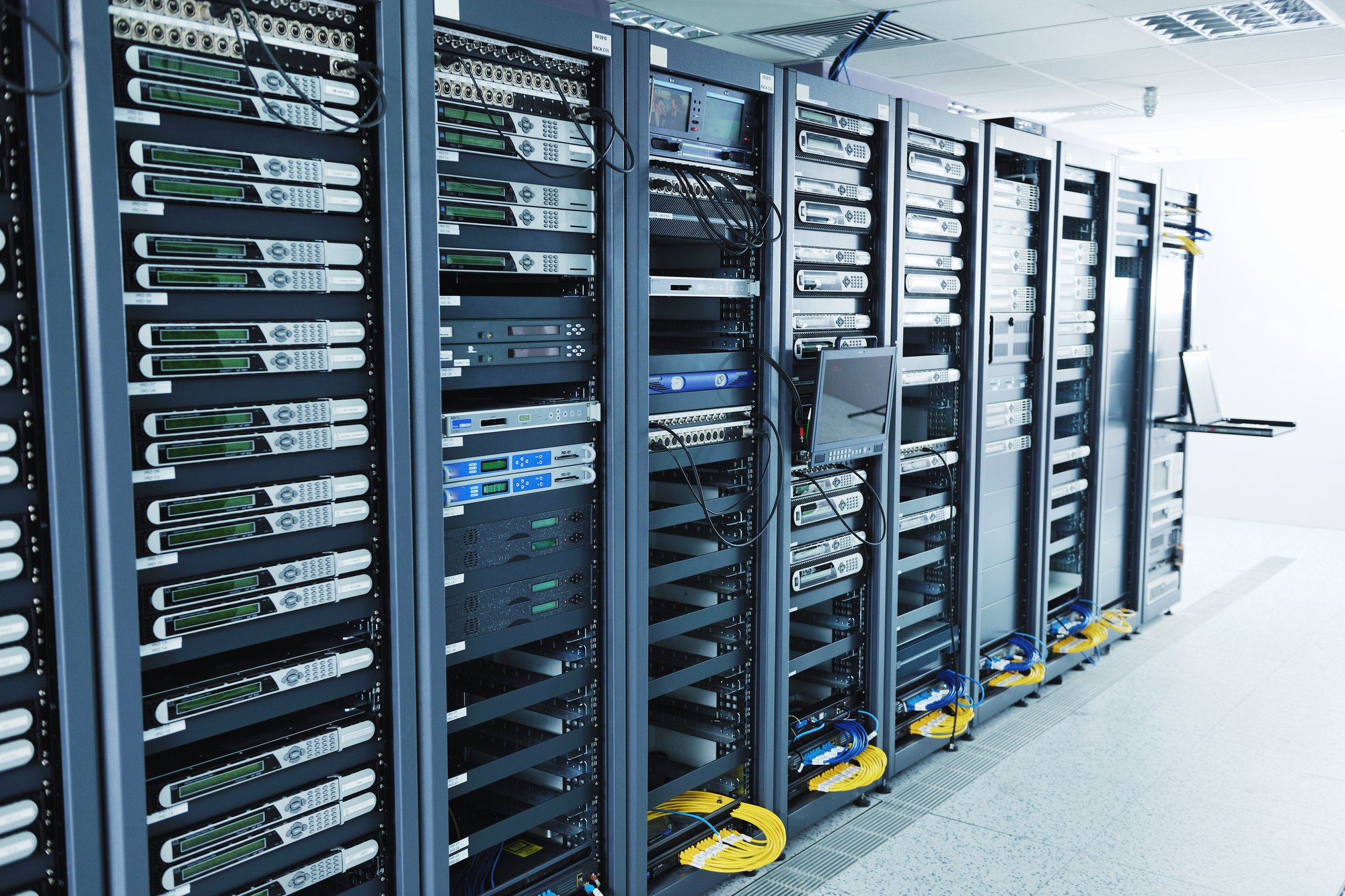 data center racks with cabling