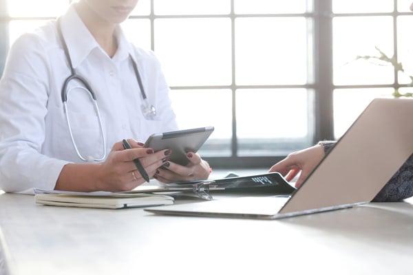 doctor on computer